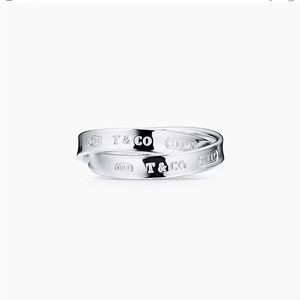 Tiffany & Co 1837 Interlocking Circle Rings Silver Sz 6 (5.5)
